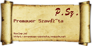 Premauer Szavéta névjegykártya